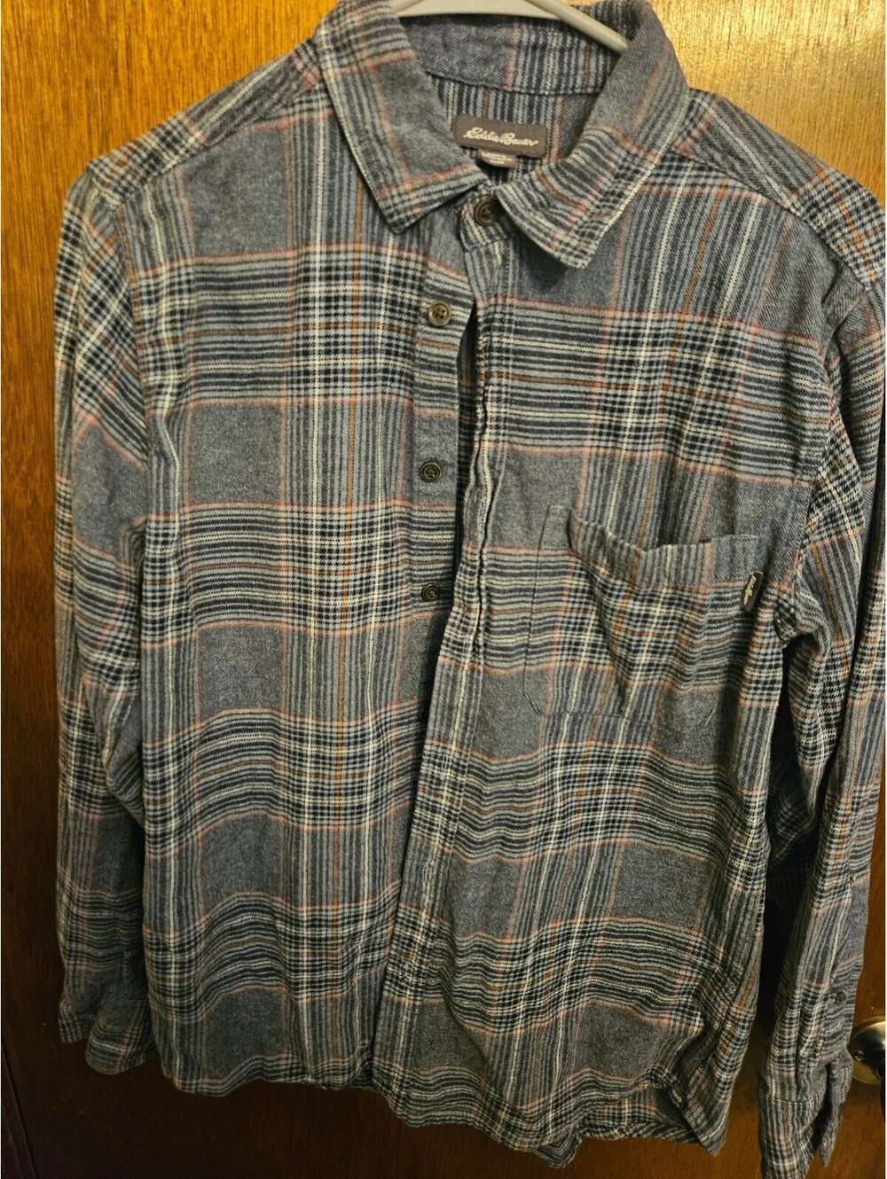 Eddie Bauer Cotton Flannel Button-Up Shirt, Small